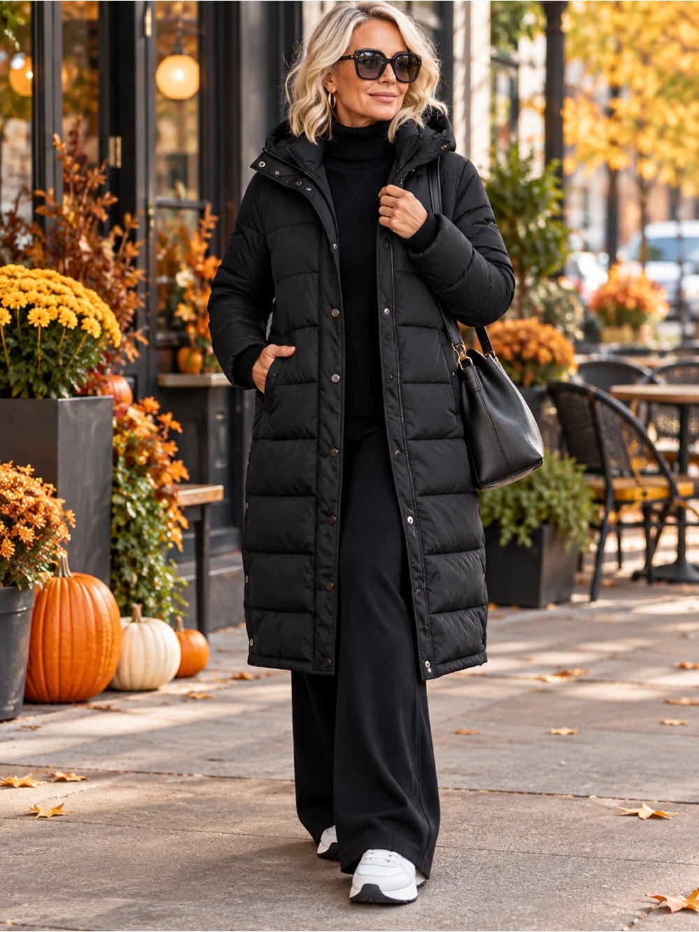 FREE PEOPLE by Universal Standard Everest Long Hooded Puffer Black, XS (10-12)